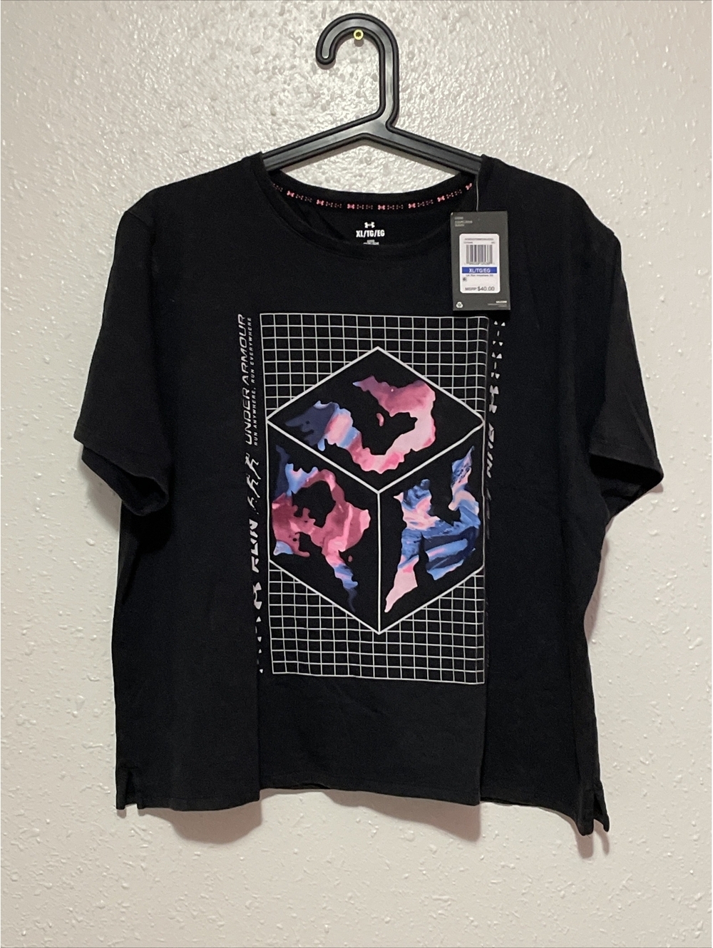 Women's Under Armour Run Anywhere T-Shirt - Black NWT Size XL 1373449-001